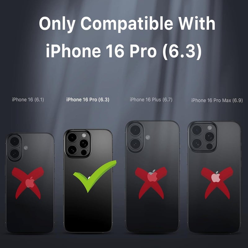 M MYBAT PRO Maverick Series for iPhone 16 Pro 6.3 Case with Belt Clip Holster,[Compatible with Magsafe] w/Screen Protector,Anti-Drop,Shockproof,with 360°Rotating Kickstand,Heavy Duty Protection - Image 2